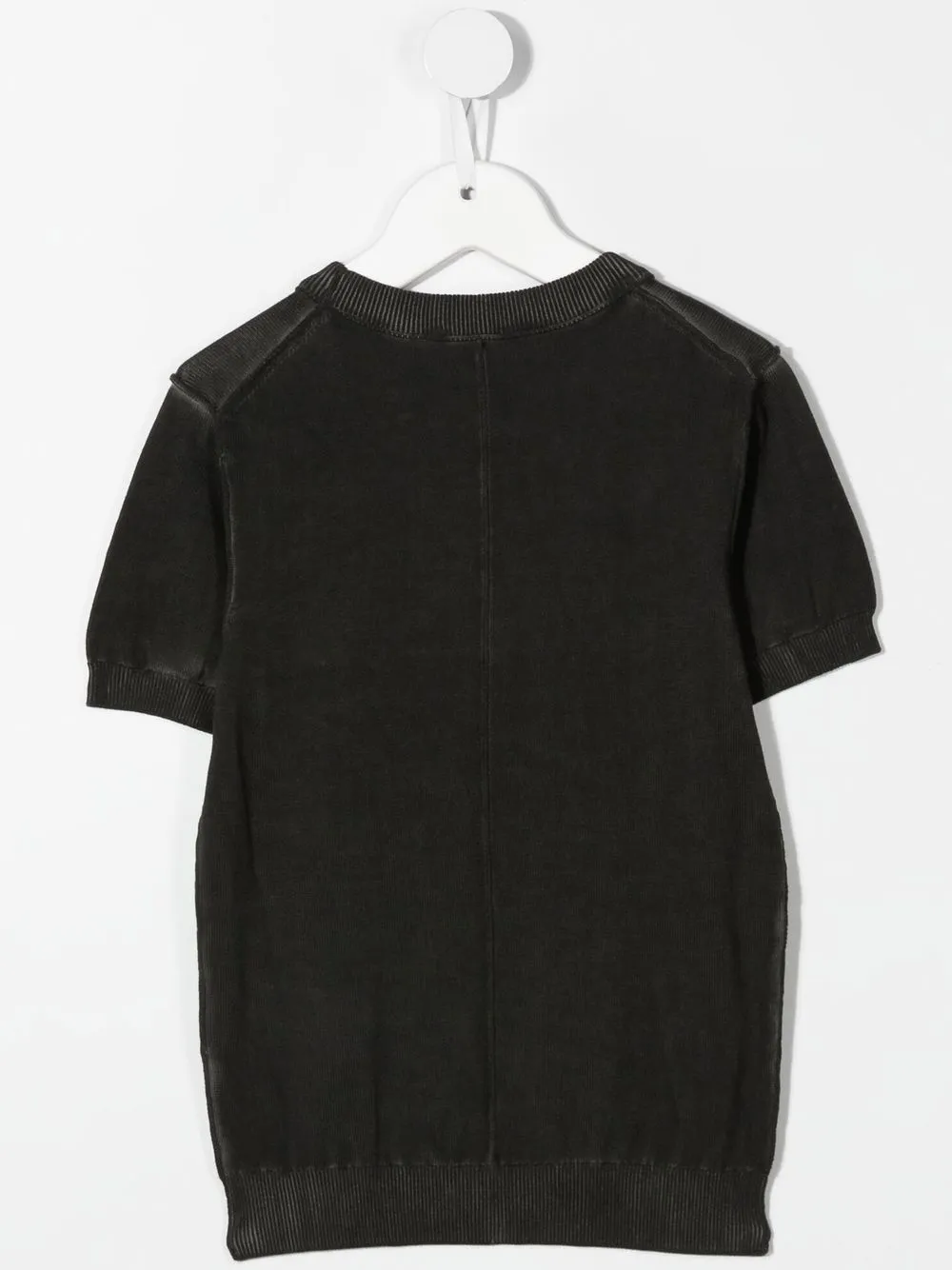 Paolo Pecora Kids T-shirt met geribbelde afwerking - Zwart