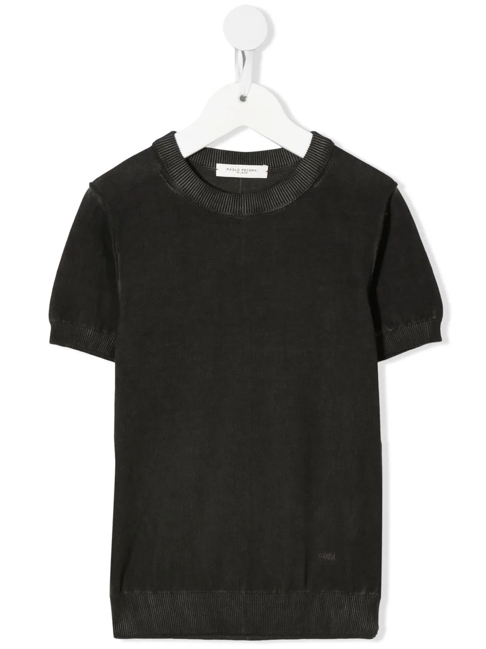 Paolo Pecora Ribbed-trim Knitted T-shirt In Schwarz