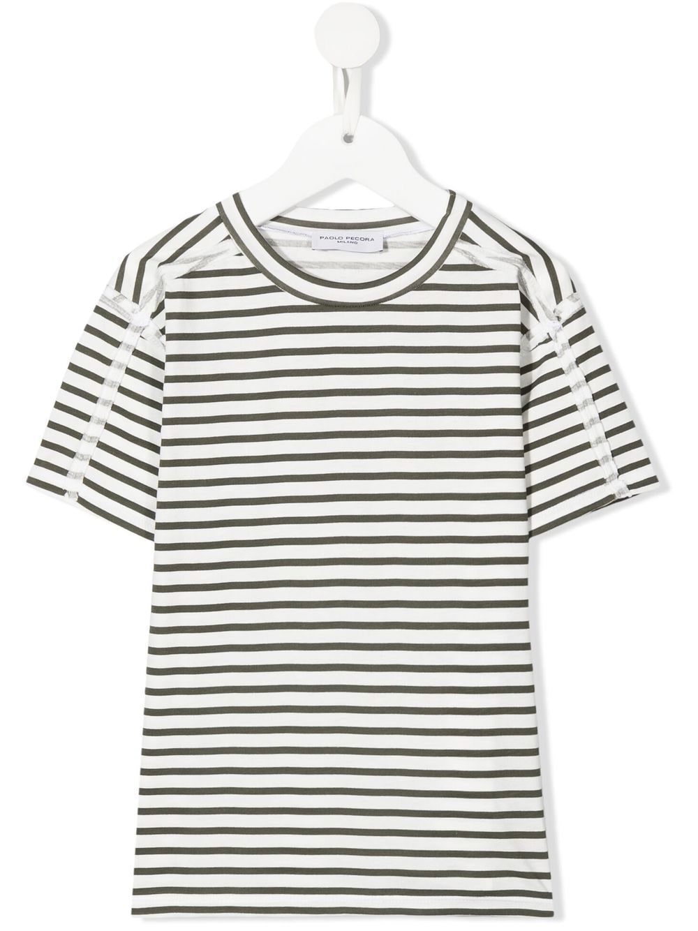 Paolo Pecora Stripe-print Cotton T-shirt In White