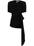 Mônot draped flared-hem T-shirt - Black
