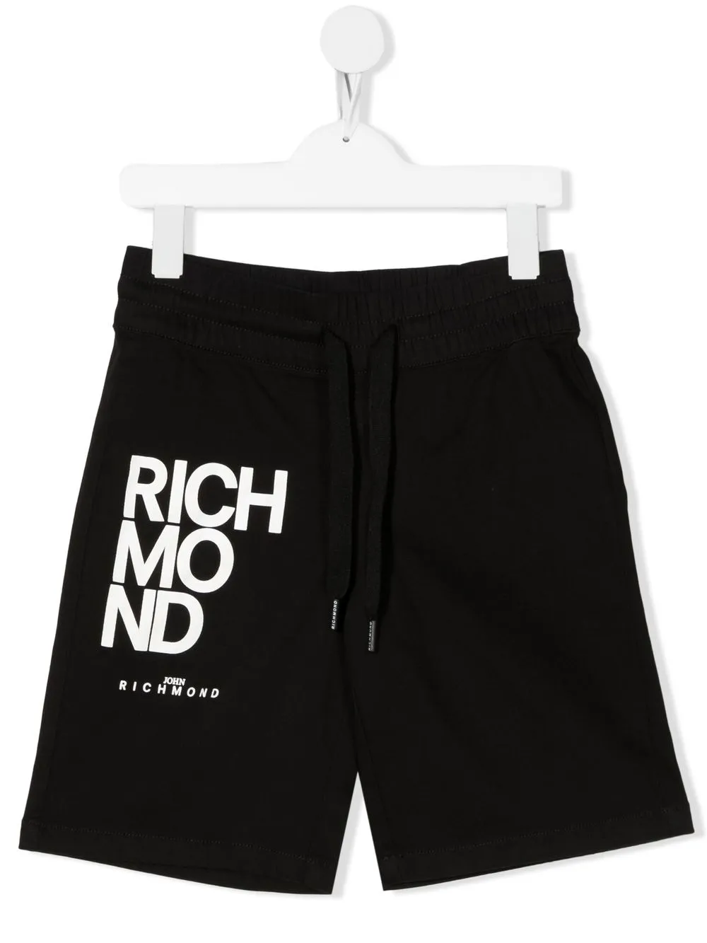 

John Richmond Junior shorts deportivos con logo estampado - Negro