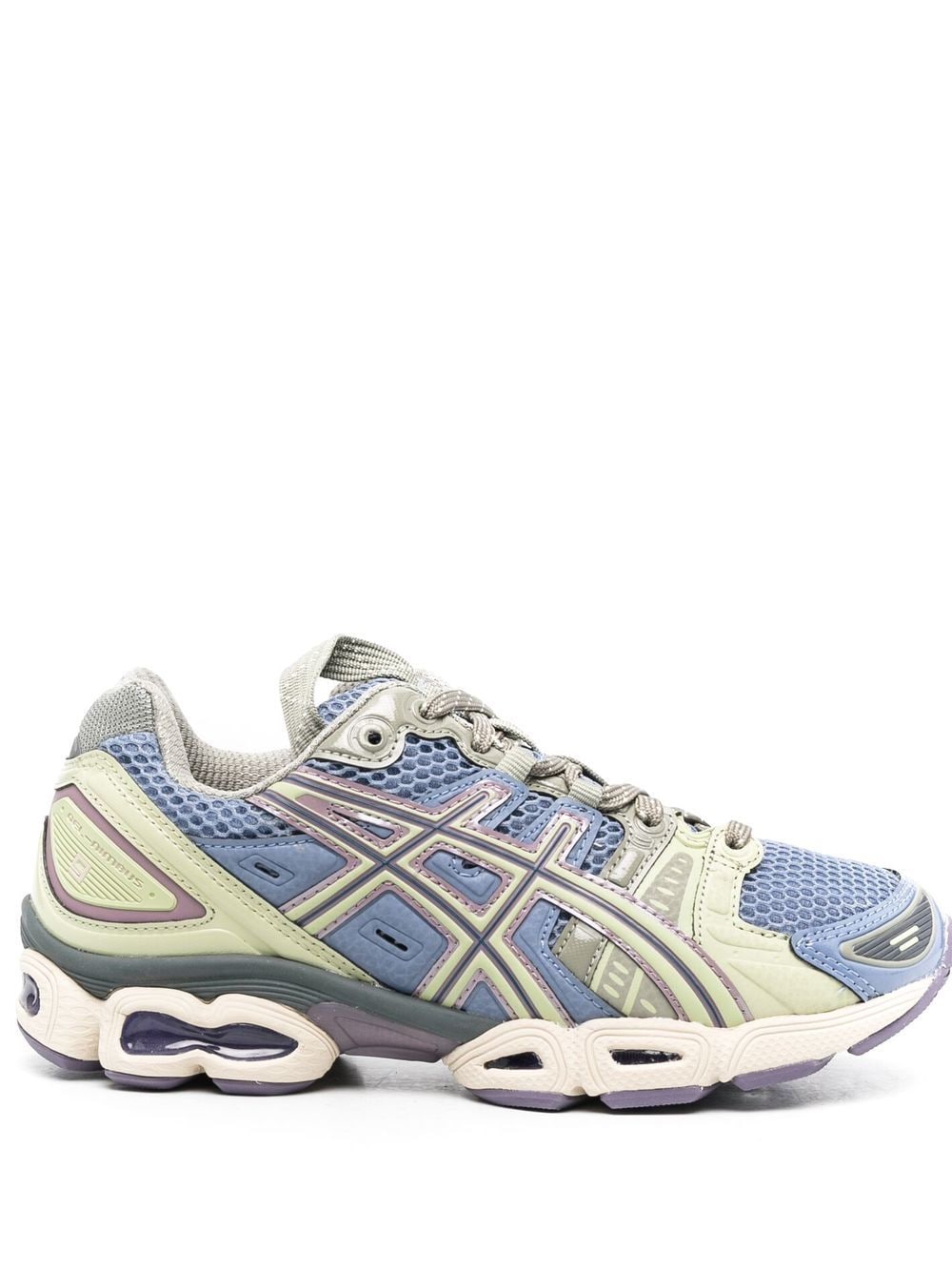 Shop Asics Panelled Low-top Sneakers In Blue