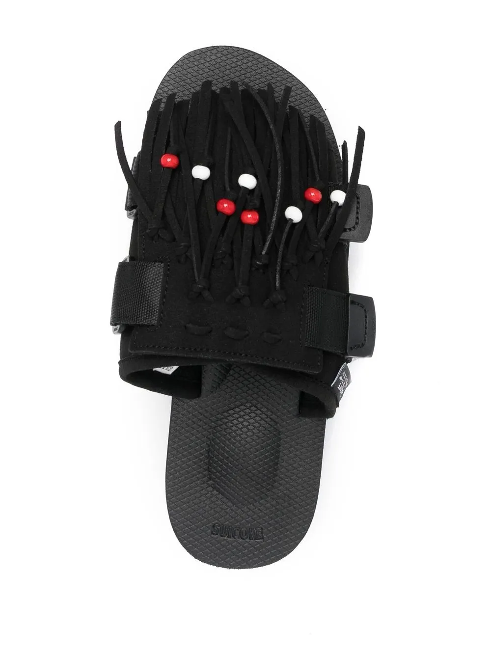 Suicoke Moto-cab Fringed Sandals In Black