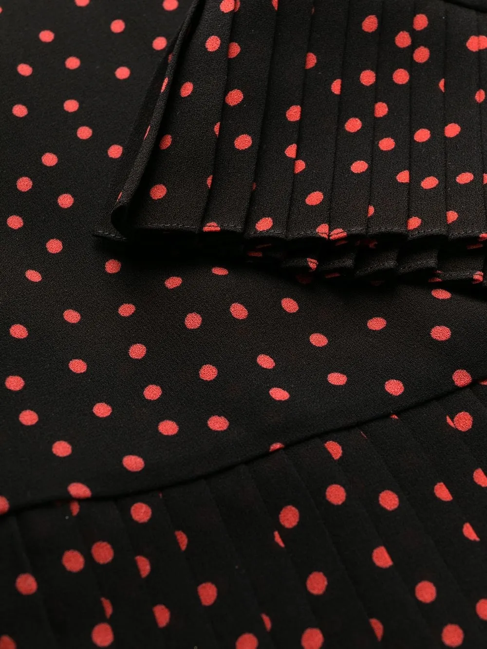 Saint Laurent Polka-dot Print Cut-out Detail Mini Dress In Black