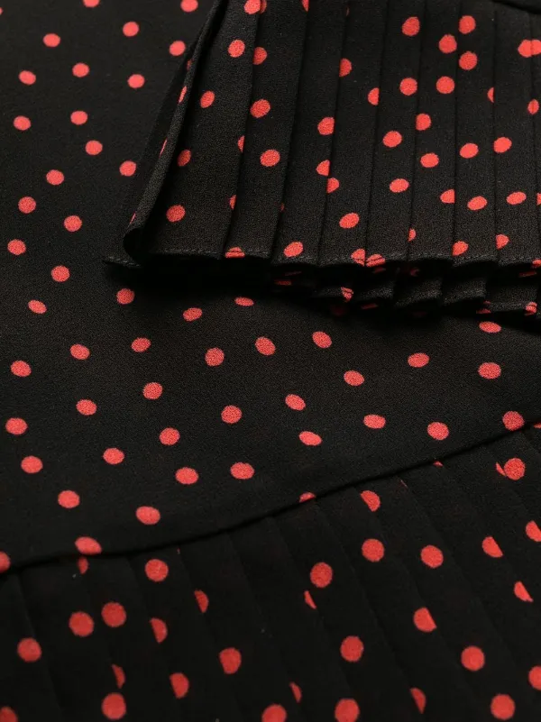 Saint Laurent polka-dot Print cut-out Detail Mini Dress