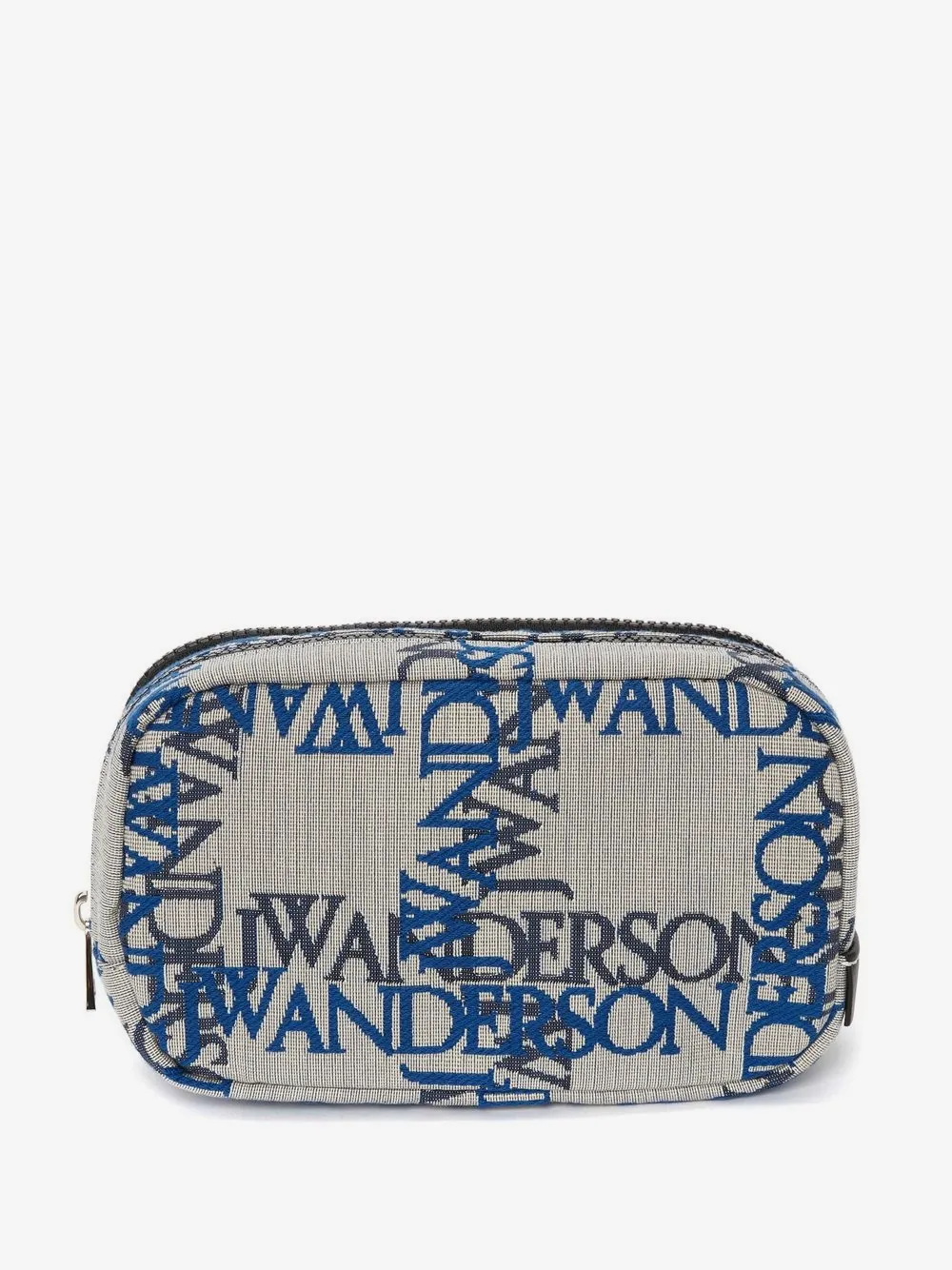 JW Anderson 로고 자카드 캔버스 지퍼 파우치 | 그레이 | Image 1