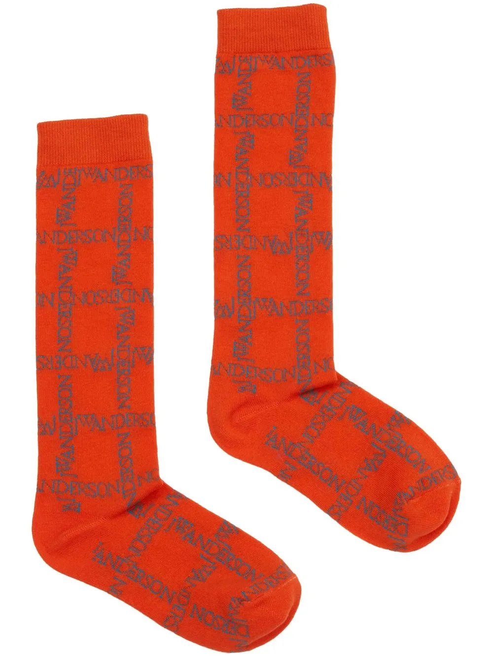 

JW Anderson calcetines tejidos con monograma - Naranja