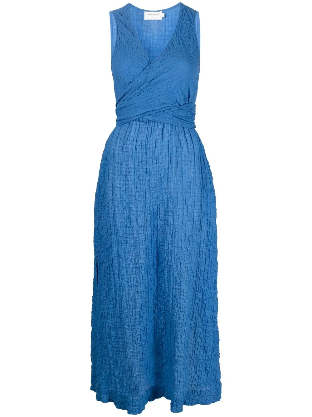 

Three Graces vestido midi con cuello en V - Azul