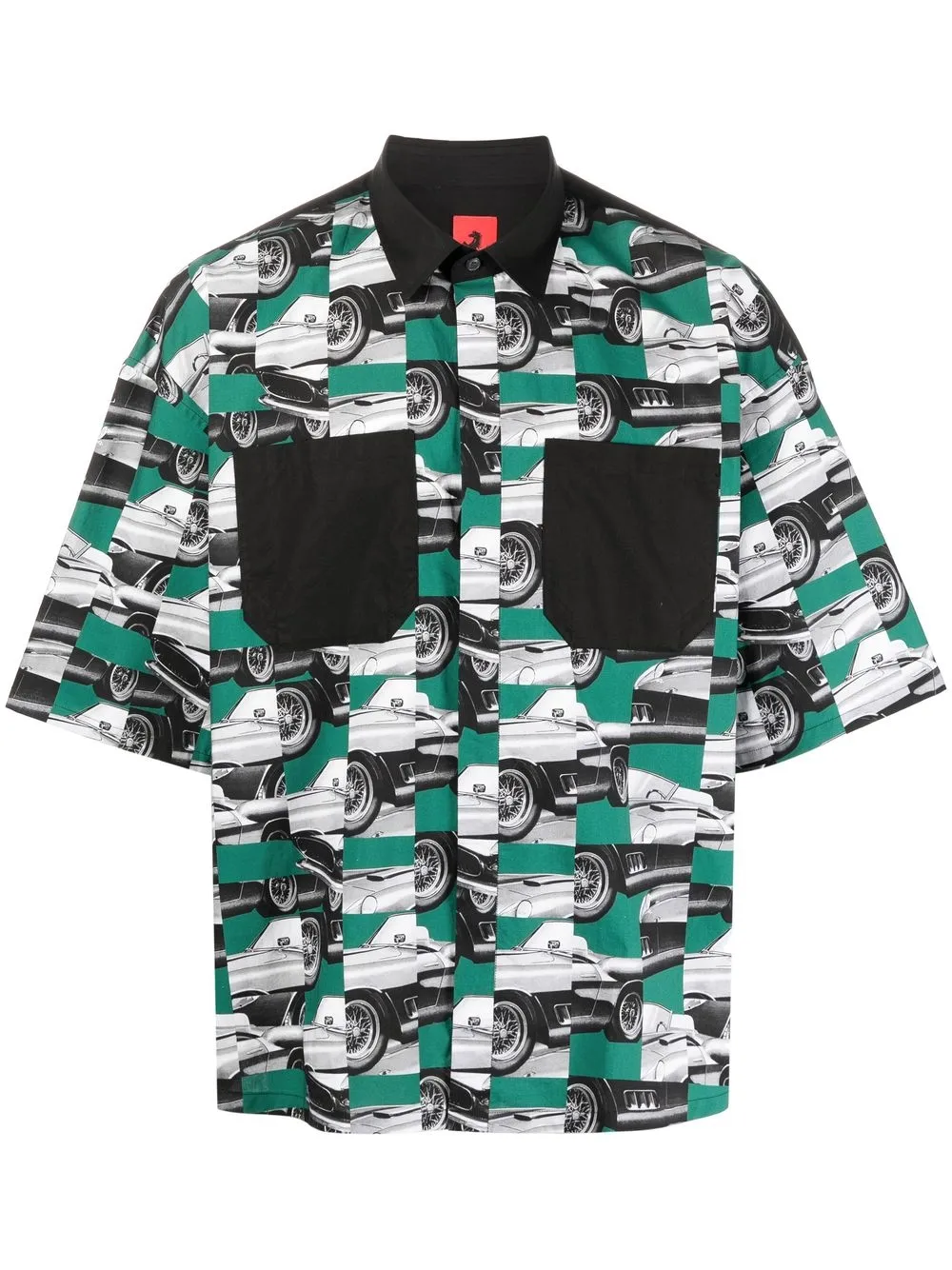 

Ferrari camisa con autos estampados - Negro