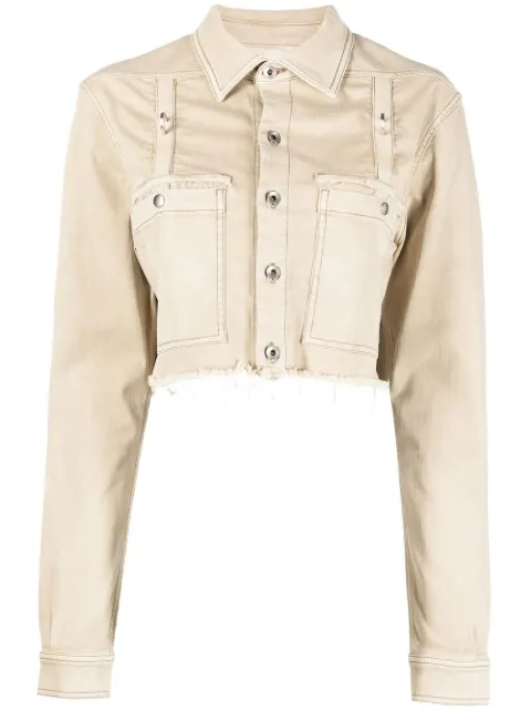 Rick Owens raw-cut cropped shirt jacket