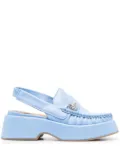 GANNI chunky leather mules - Blue