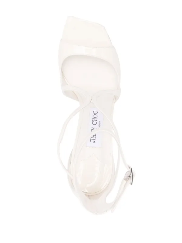 Jimmy Choo Azia 95mm square-toe Sandals | White | FARFETCH JO