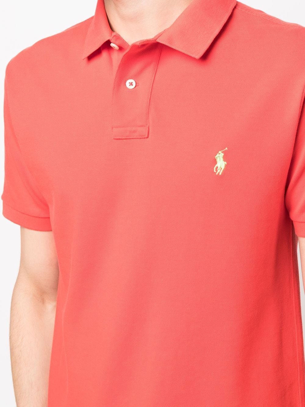 Shop Polo Ralph Lauren Embroidered Logo Polo Shirt In Red