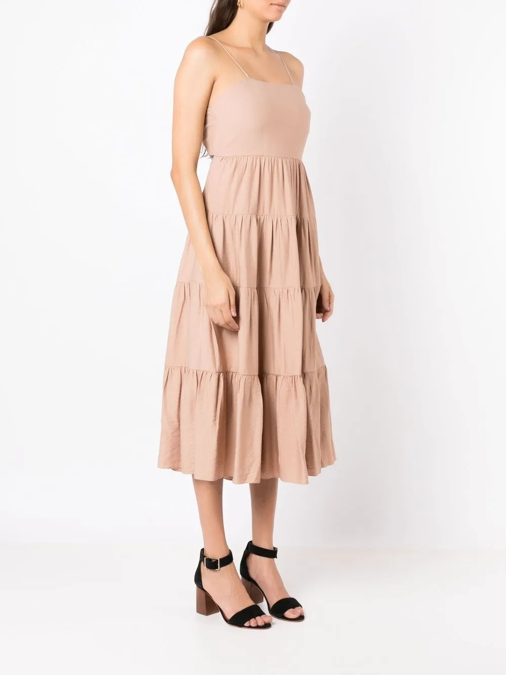 Shop Olympiah Kobe Tiered Maxi Dress In Brown