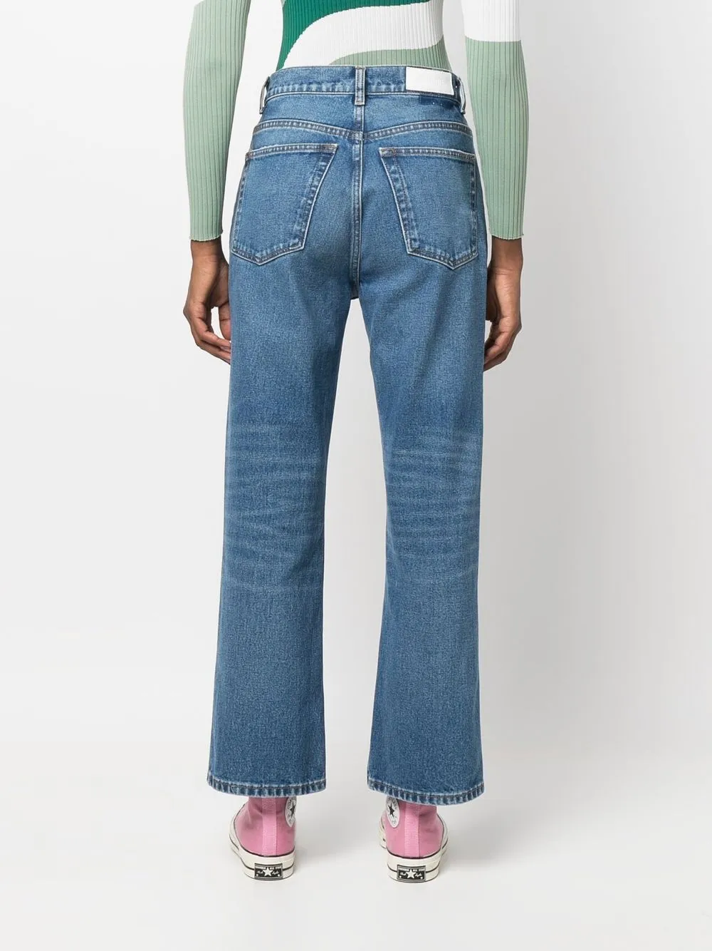 Re/done High-rise Flared Jeans In Blue
