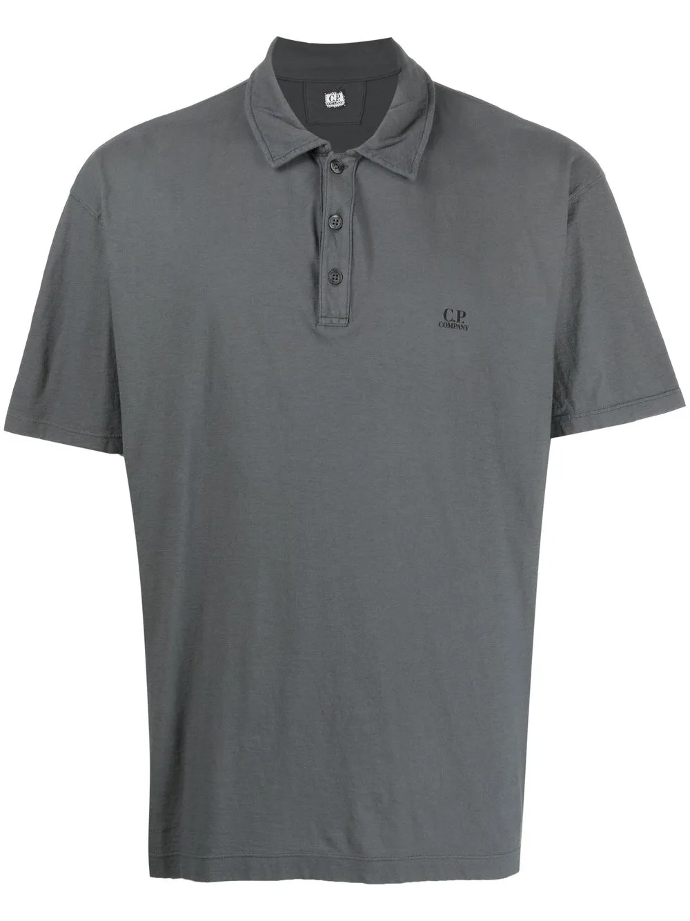 

C.P. Company playera tipo polo con logo bordado - Gris