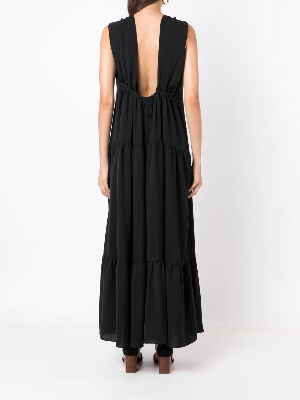 Shop Olympiah Flow Tiered Maxi Dress In Black