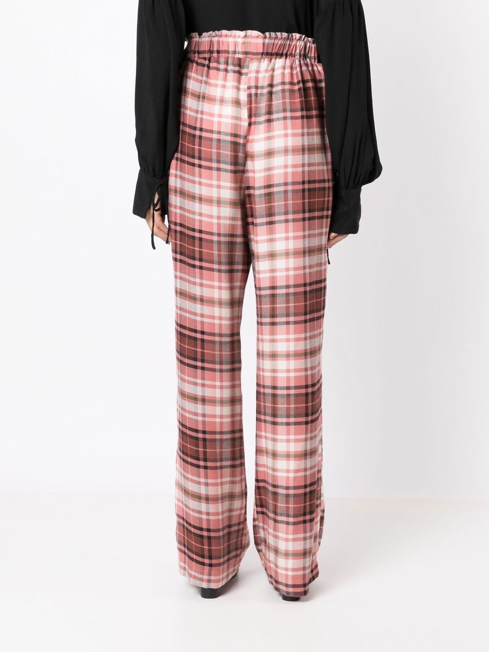 Shop Olympiah Check-pattern High-waist Trousers In Red