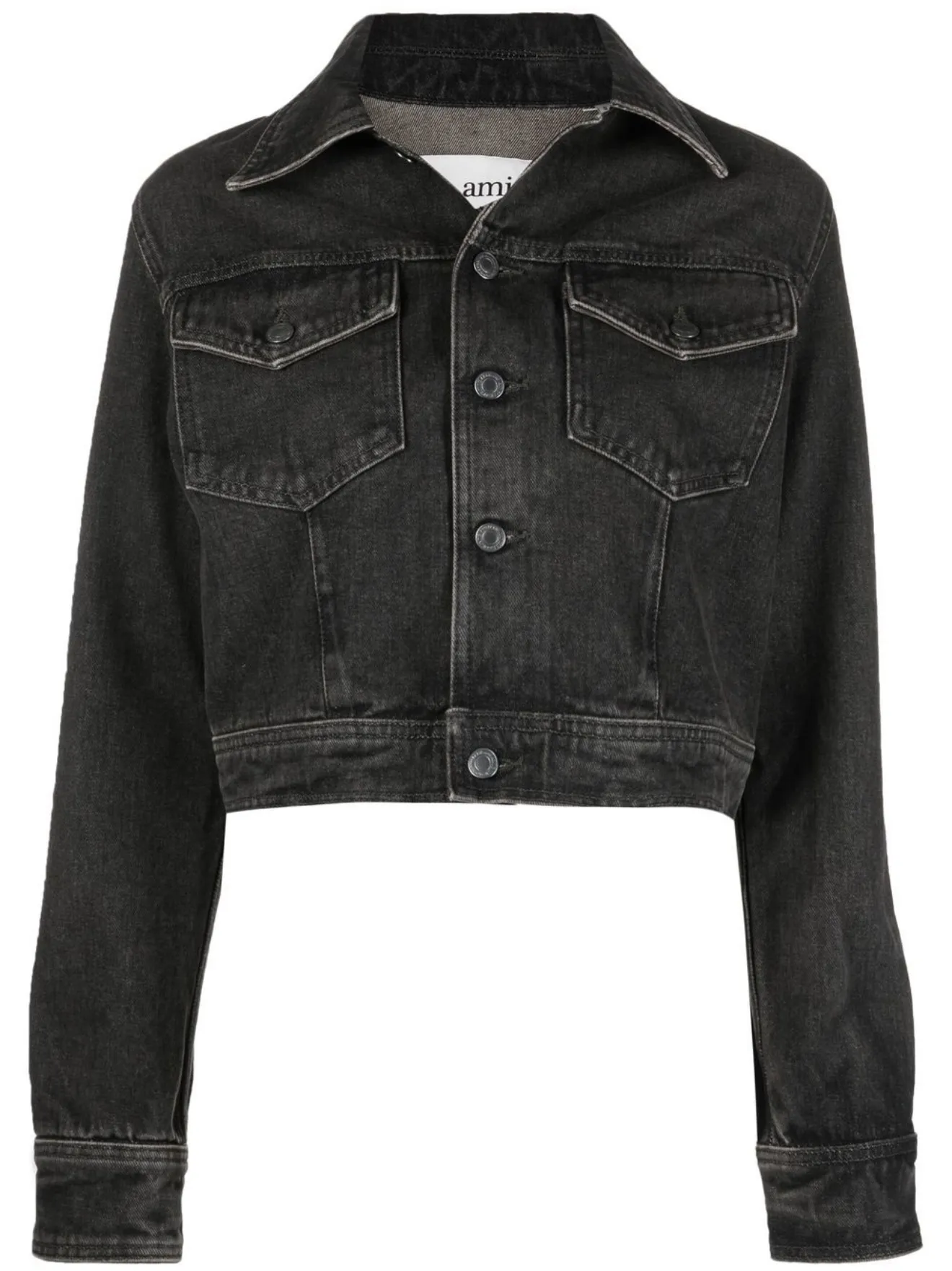 AMI Paris cropped buttoned denim jacket 