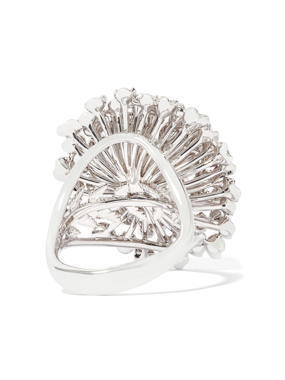 Shop Annoushka 18kt White Gold Marguerite Moonstone And Diamond Cocktail Ring In Silver