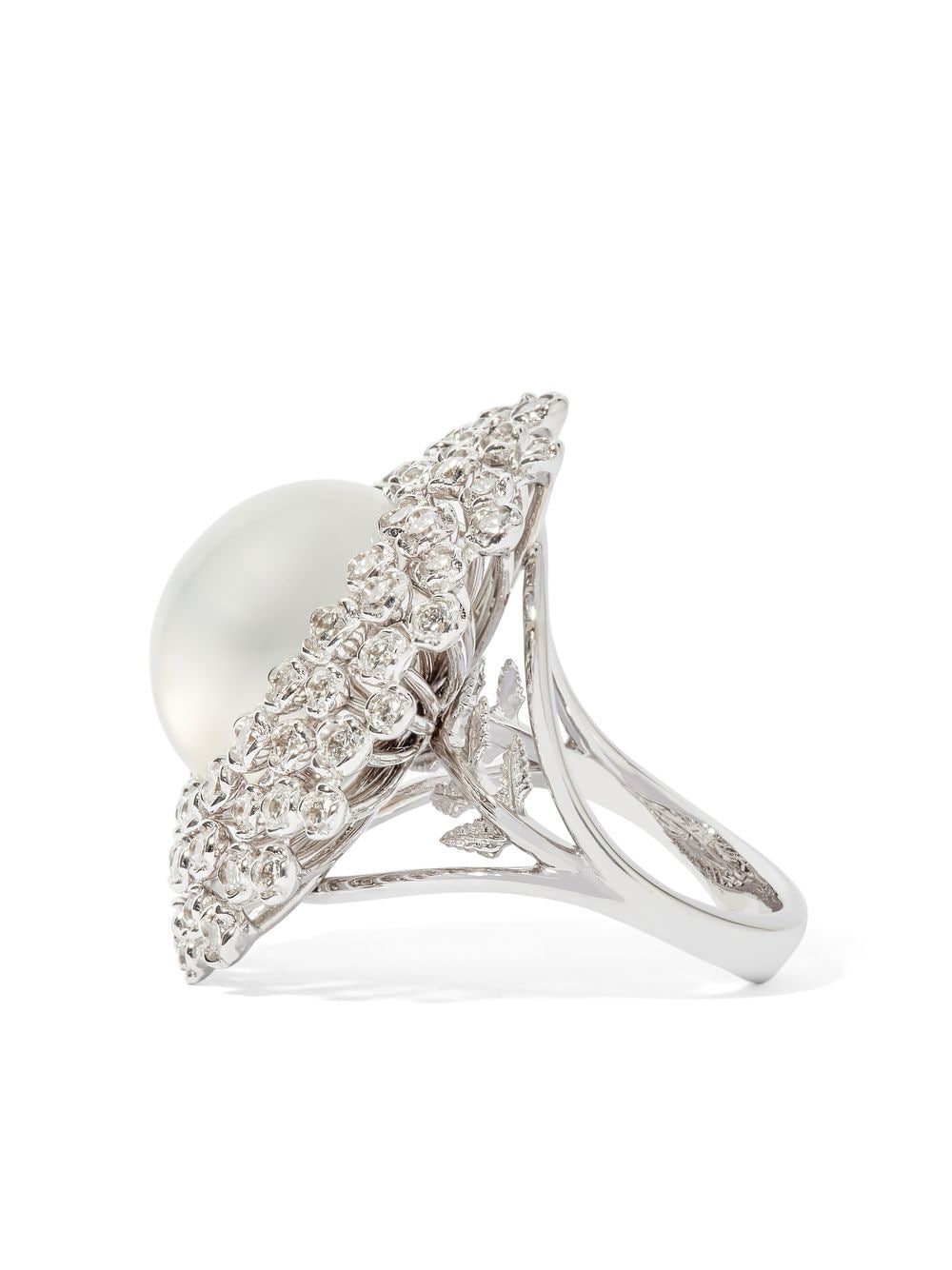 Shop Annoushka 18kt White Gold Marguerite Moonstone And Diamond Cocktail Ring In Silver
