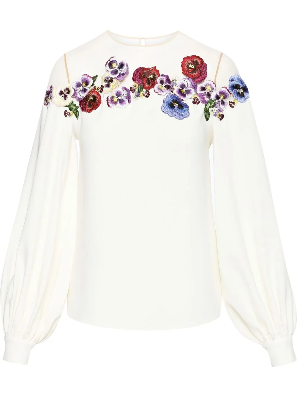 

Oscar de la Renta blusa con cuello alto - Blanco