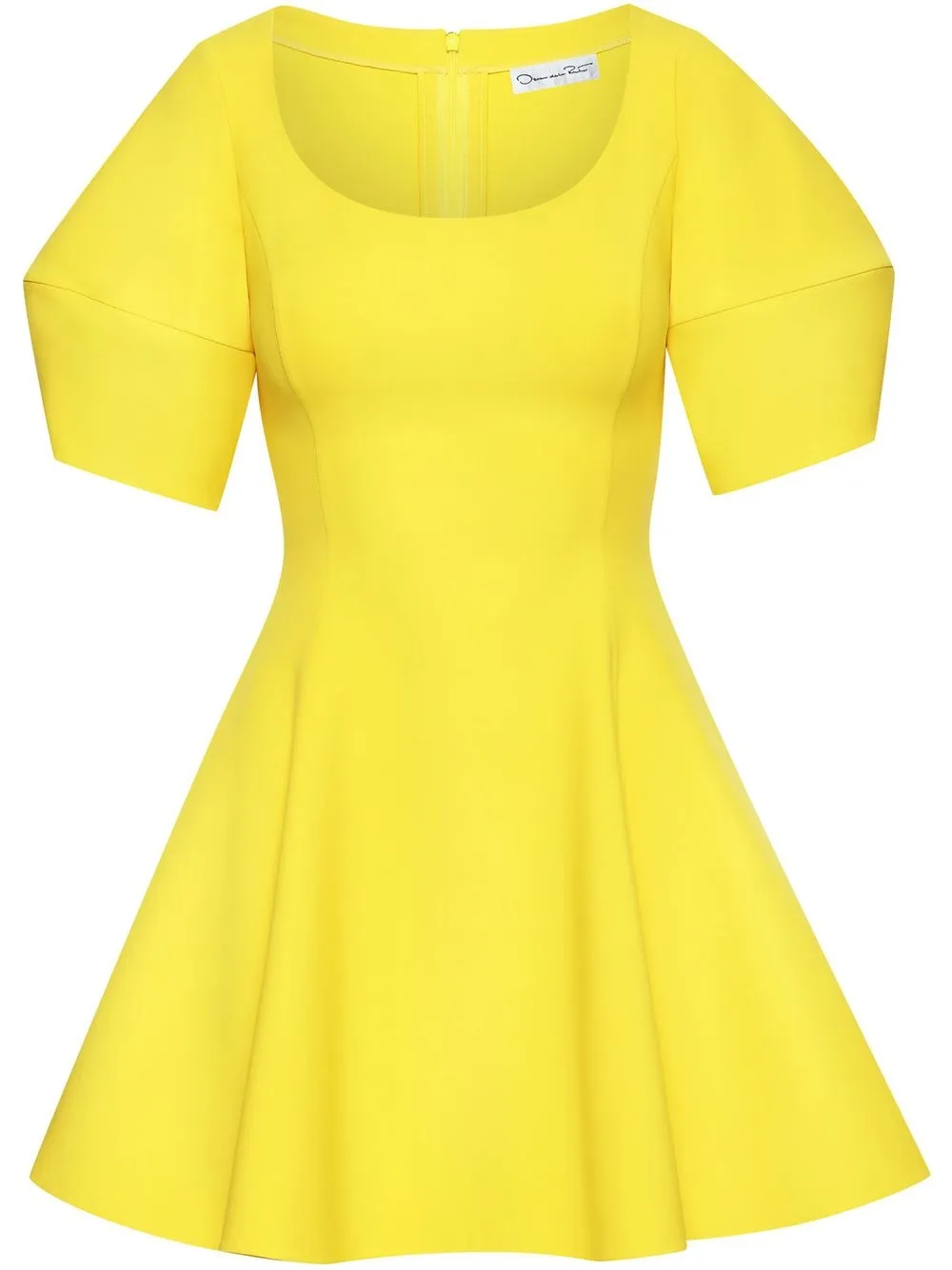 

Oscar de la Renta vestido acampanado manga corta - Amarillo