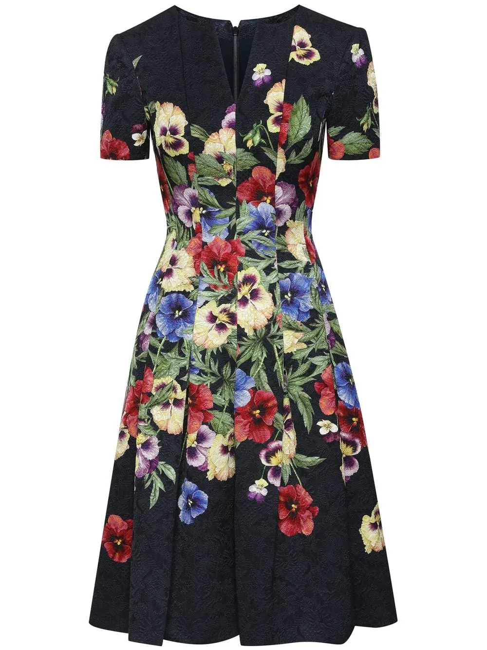 

Oscar de la Renta vestido midi con estampado floral - Azul