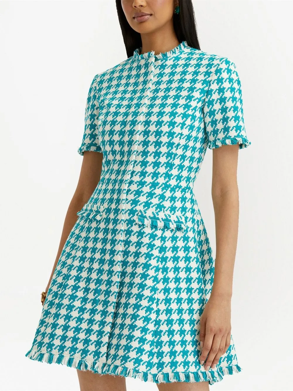 Oscar De La Renta Houndstooth Tweed 