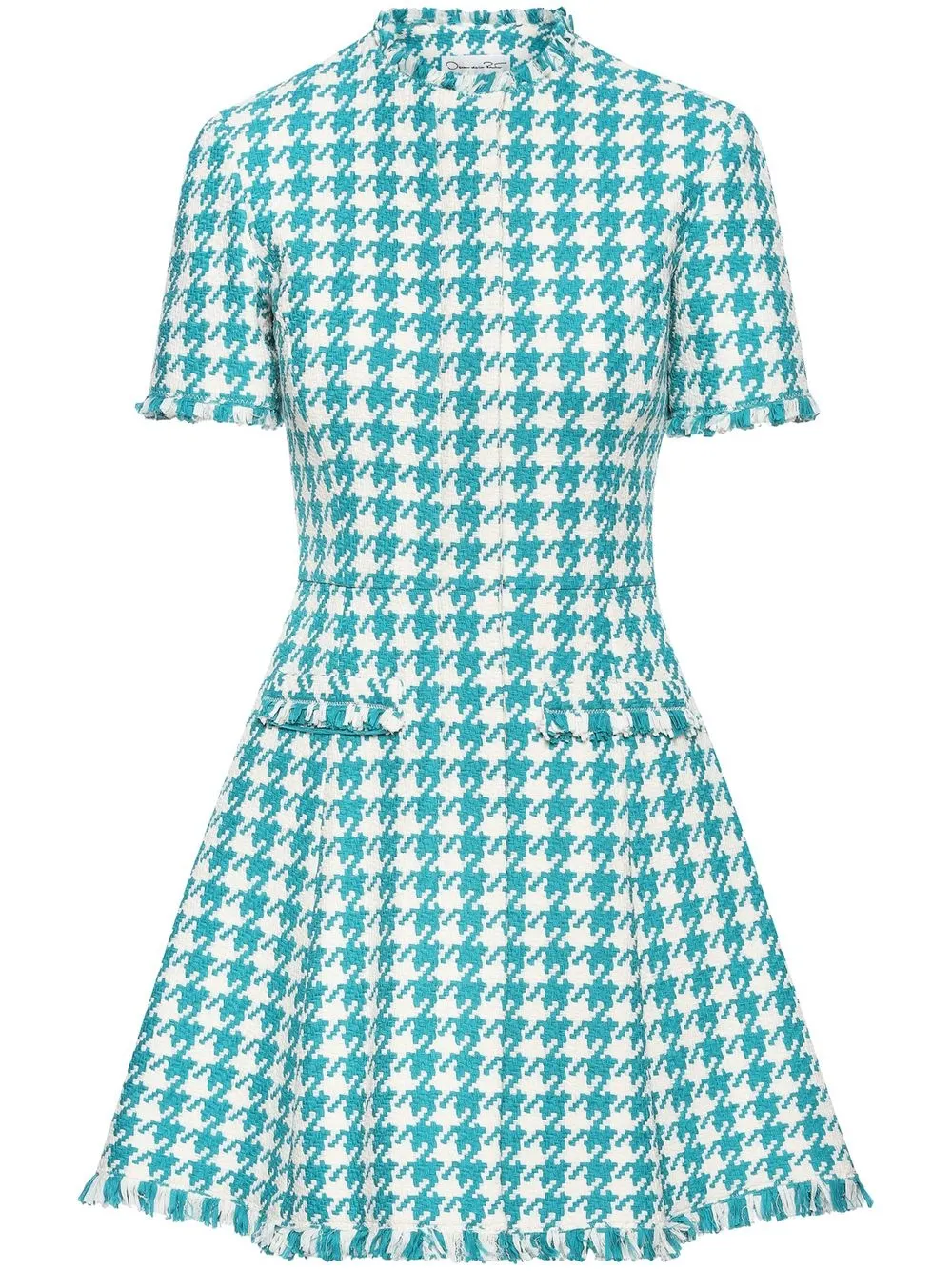 

Oscar de la Renta houndstooth tweed mini dress - Blue