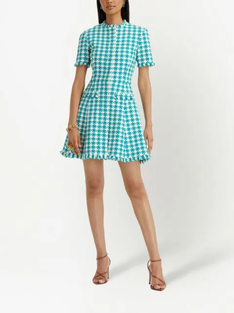 Oscar De La Renta Houndstooth Tweed 