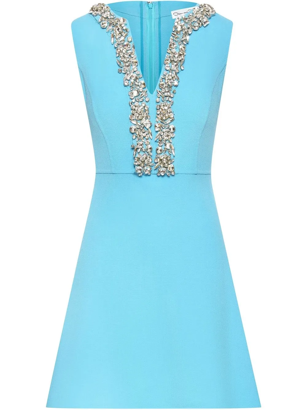 

Oscar de la Renta vestido a capas con detalles de cristales - Azul