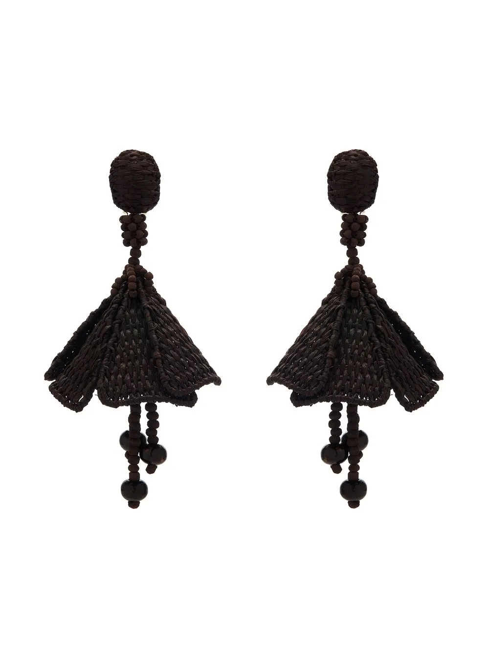 

Oscar de la Renta aretes Straw Impatient - Marrón