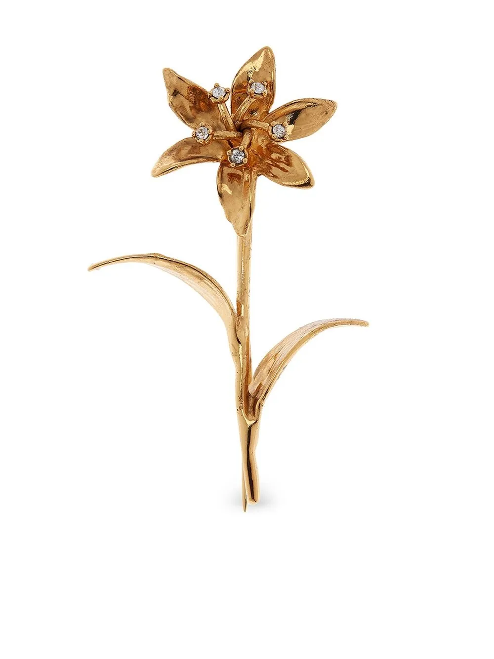 

Oscar de la Renta crystal-embellished floral broach - Gold