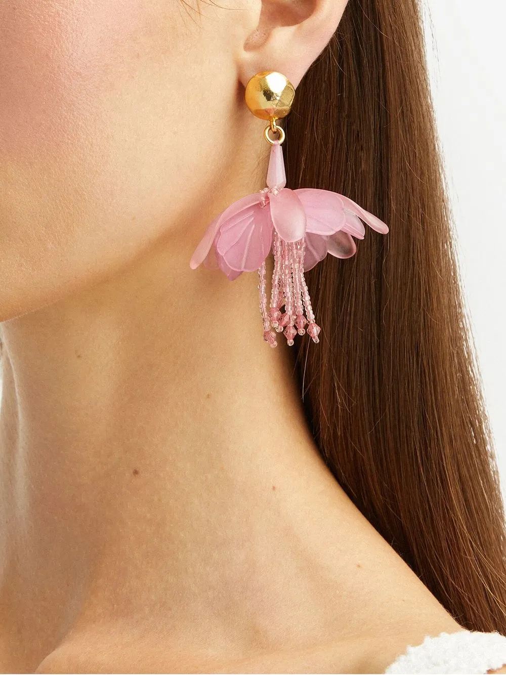 Image 2 of Oscar de la Renta flower drop earrings