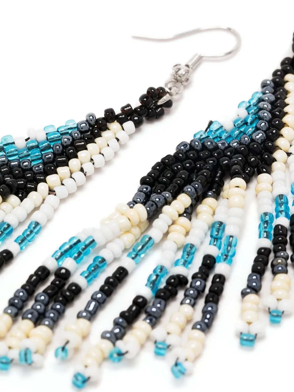 Dsquared2 Beaded Colour-block Drop Earrings In Black