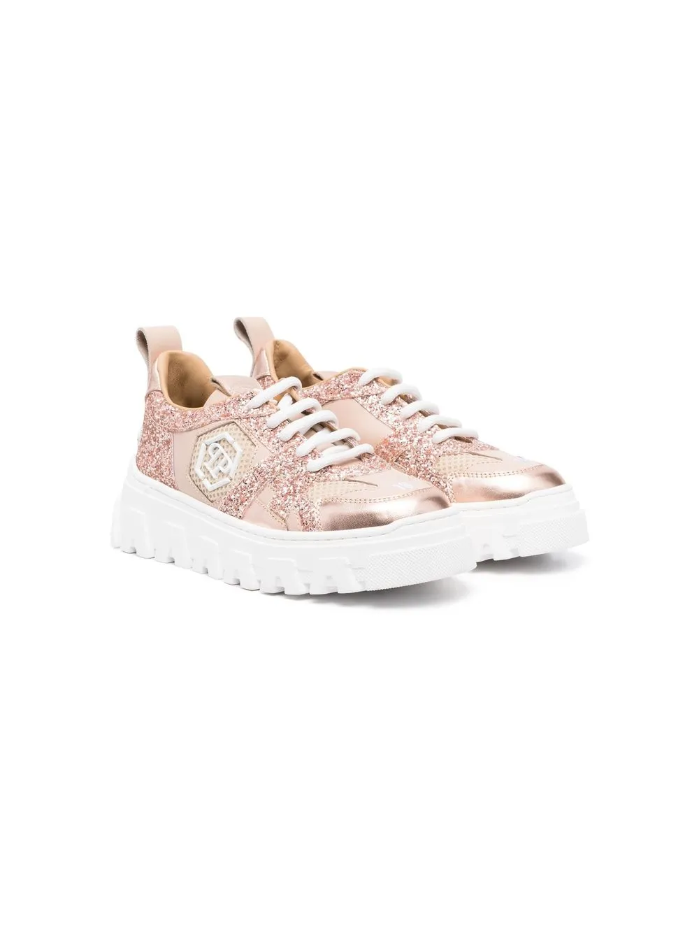 

Philipp Plein Junior glitter-detail low-top sneakers - Pink