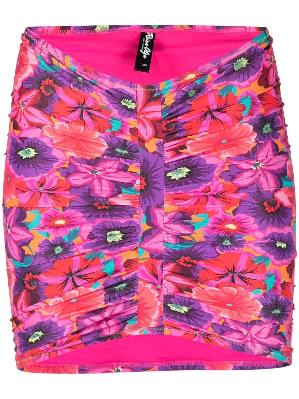 Reina Olga Geraldina Floral Ruched Skirt In Pink