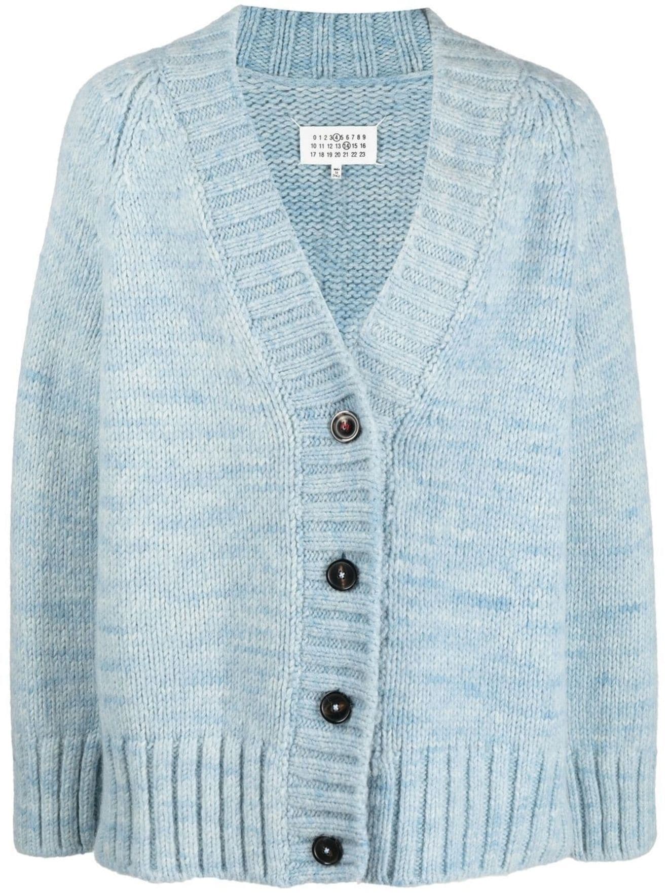 Maison Margiela V-neck button-up cardigan blue | MODES