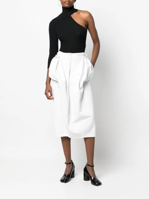 Denim midi skirt discount white