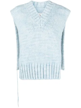 Maison Margiela Botanical Dye Knitted Vest Blue FARFETCH BH