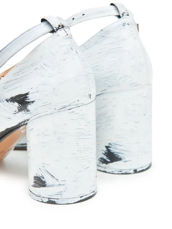 Maison Margiela 80mm Tabi Bianchetto Leather Pumps | White