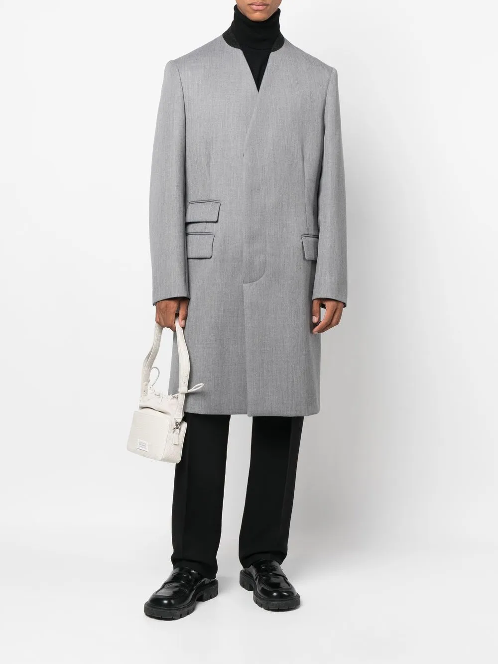 Maison Margiela Kraagloze mantel - Grijs
