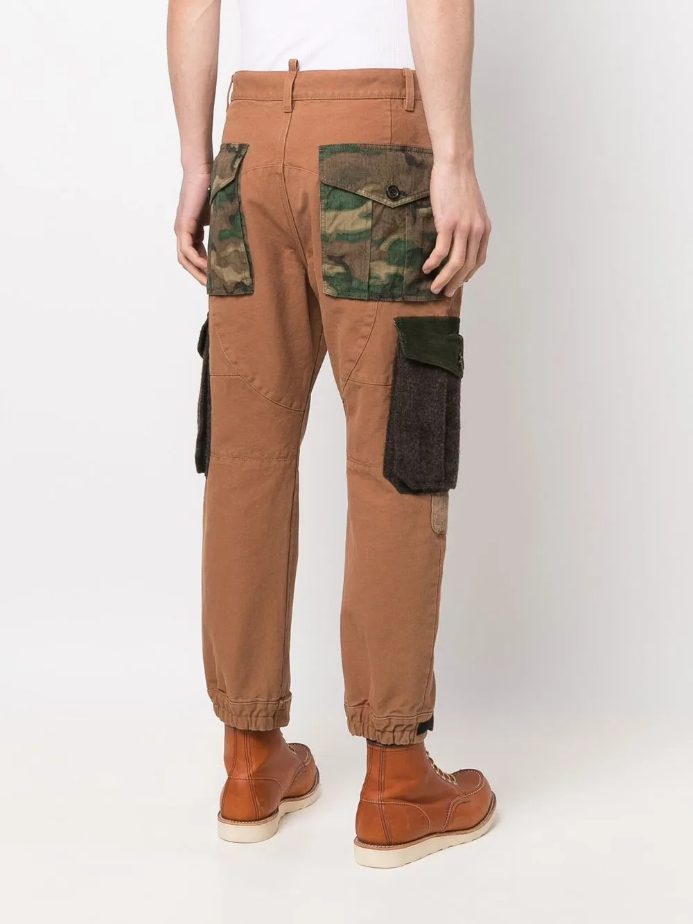 Shop Dsquared2 Tapered Cargo Trousers In Brown