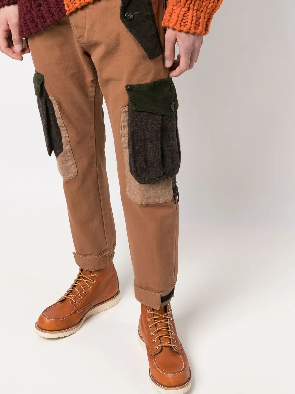 Shop Dsquared2 Tapered Cargo Trousers In Brown