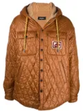 DSQUARED2 logo-patch quilted jacket - Brown