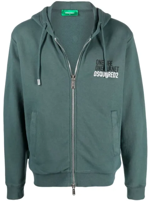 DSQUARED2 'One Life One Planet' zip-up hoodie