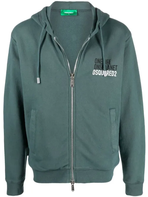 Hoodie 'One Life One Planet' à fermeture zippée - DSQUARED2 - Modalova