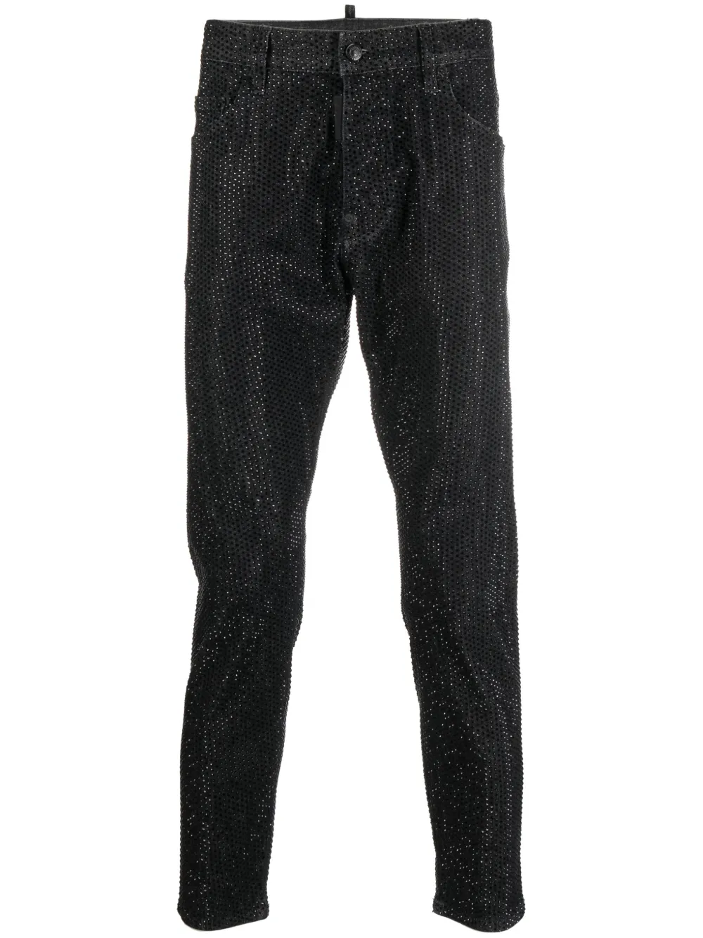 

Dsquared2 jeans slim con detalles de strass - Negro