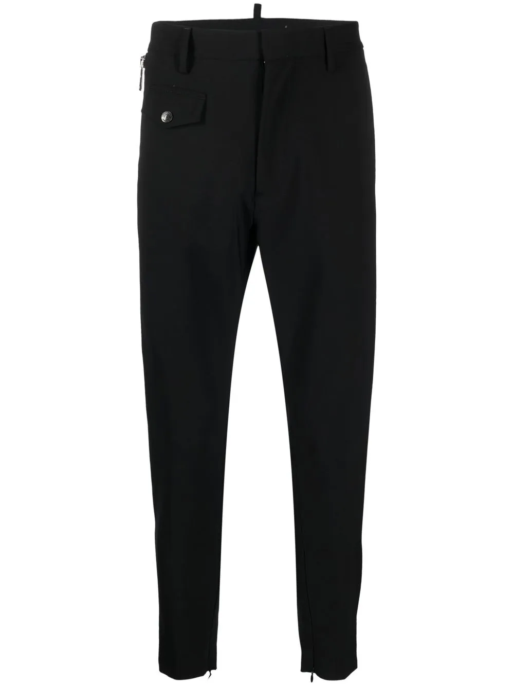Shop Dsquared2 Slim-cut Tapered Cropped Trousers In Black